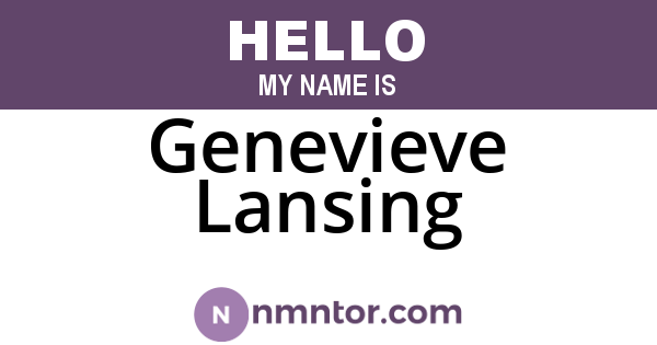 Genevieve Lansing