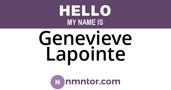 Genevieve Lapointe