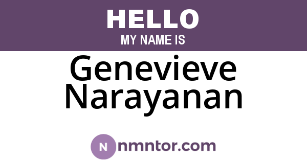 Genevieve Narayanan