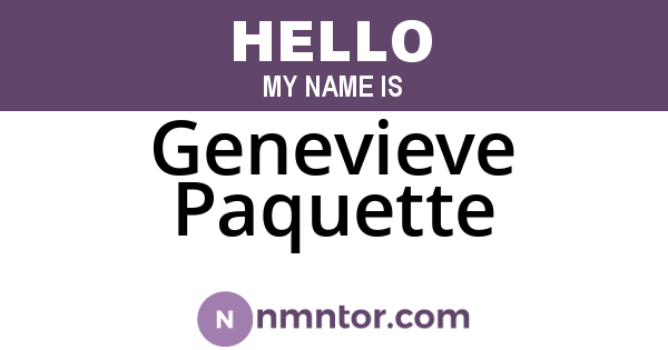 Genevieve Paquette