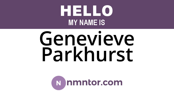 Genevieve Parkhurst
