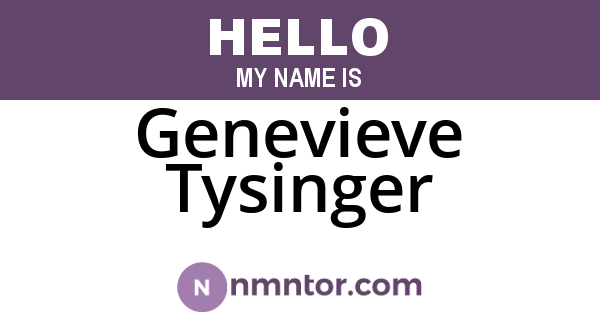 Genevieve Tysinger