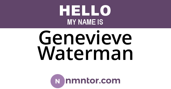 Genevieve Waterman