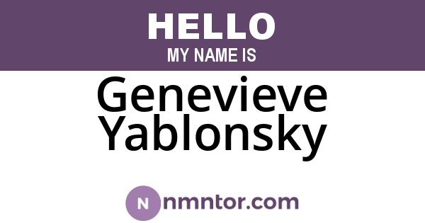 Genevieve Yablonsky