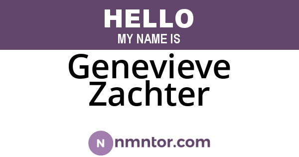 Genevieve Zachter