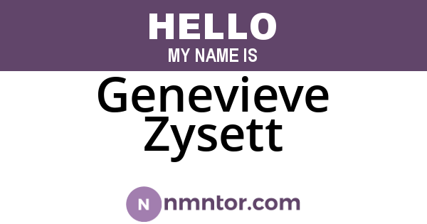 Genevieve Zysett