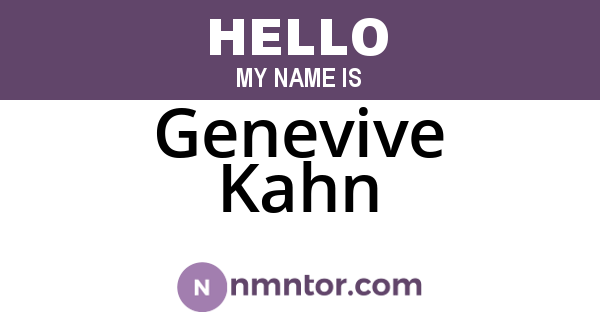 Genevive Kahn