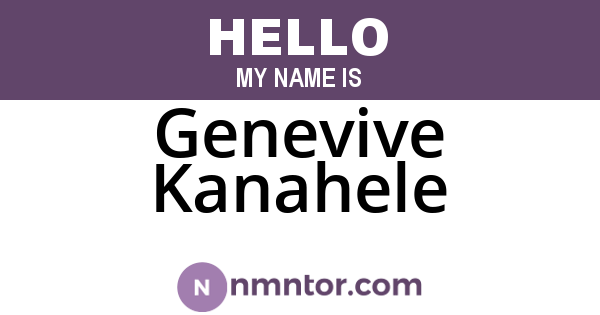 Genevive Kanahele