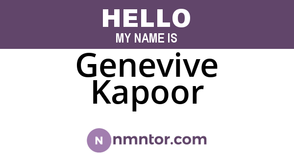Genevive Kapoor