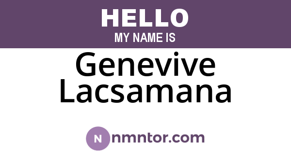 Genevive Lacsamana