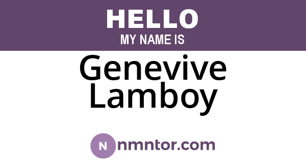 Genevive Lamboy