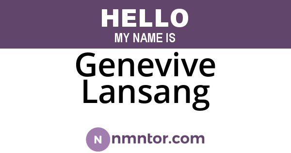 Genevive Lansang