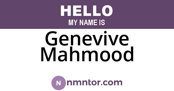 Genevive Mahmood