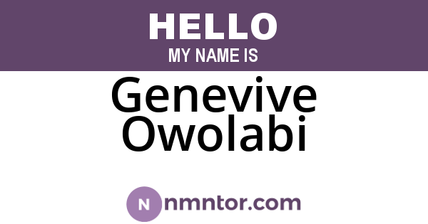 Genevive Owolabi