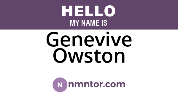 Genevive Owston