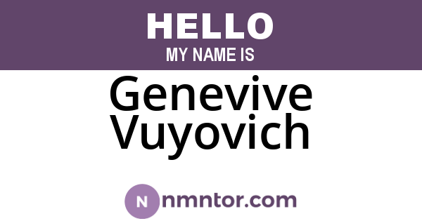 Genevive Vuyovich