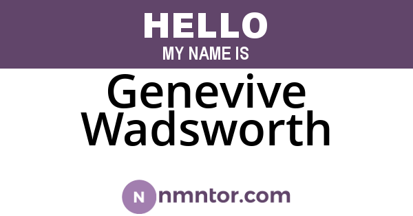 Genevive Wadsworth