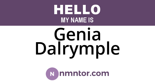Genia Dalrymple