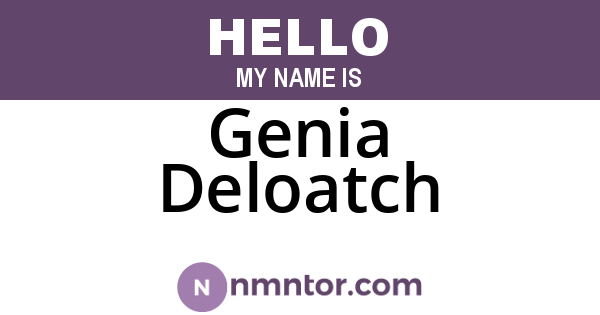 Genia Deloatch