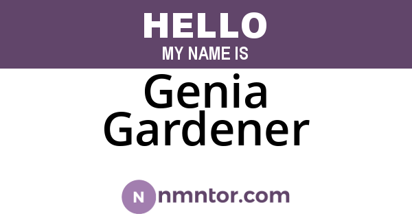 Genia Gardener