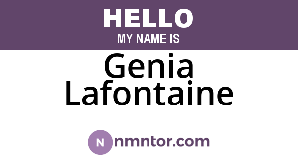 Genia Lafontaine