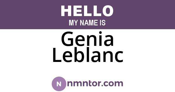Genia Leblanc