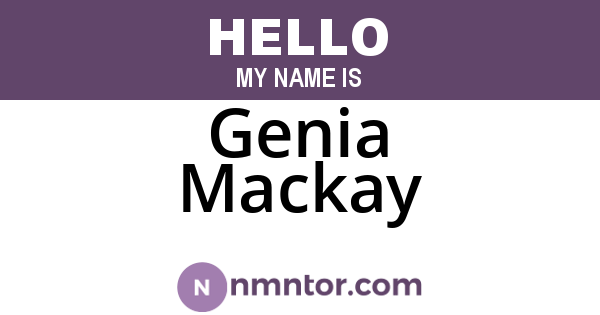 Genia Mackay