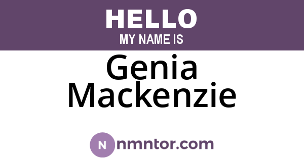 Genia Mackenzie