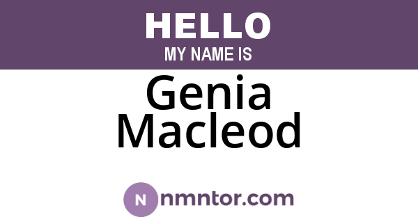 Genia Macleod