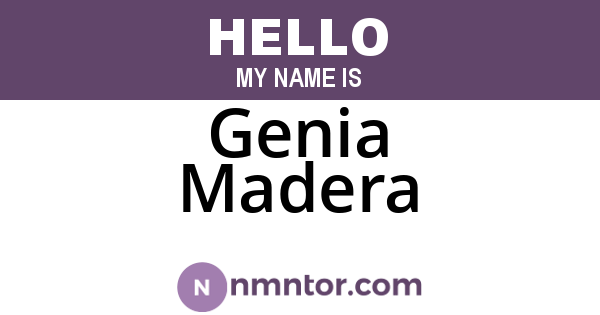 Genia Madera