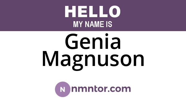 Genia Magnuson