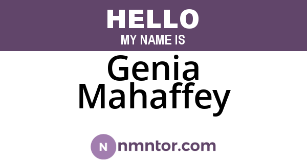 Genia Mahaffey