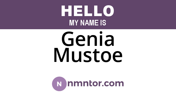 Genia Mustoe