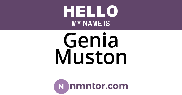 Genia Muston