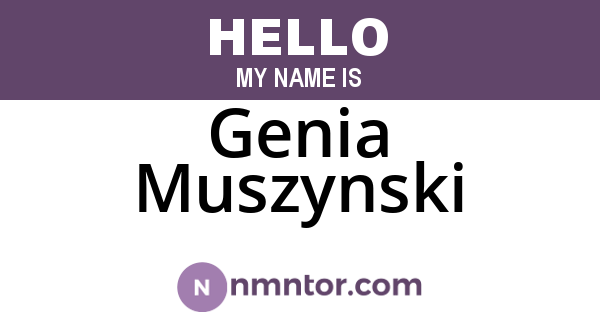 Genia Muszynski