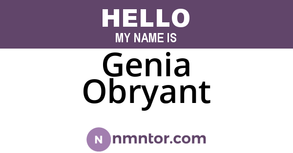 Genia Obryant