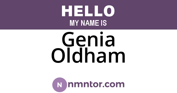 Genia Oldham
