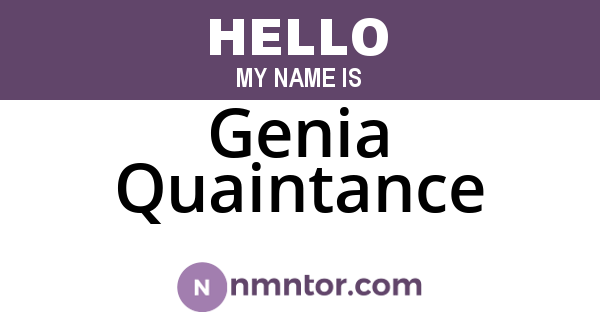 Genia Quaintance