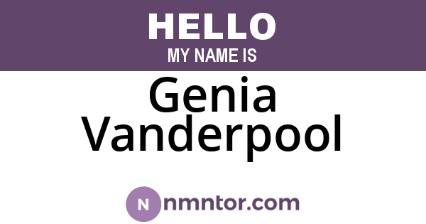 Genia Vanderpool