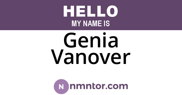 Genia Vanover