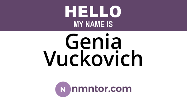 Genia Vuckovich