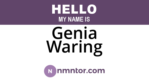 Genia Waring