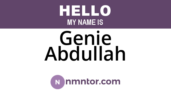 Genie Abdullah