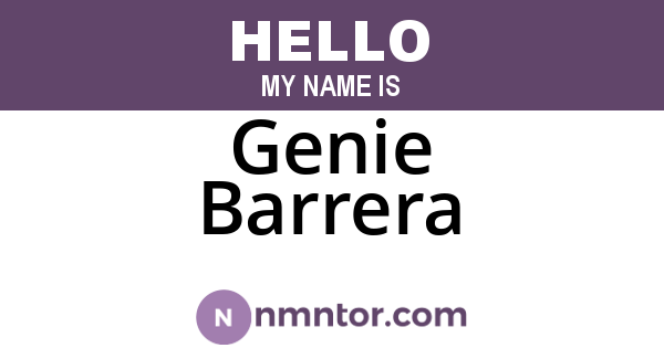 Genie Barrera