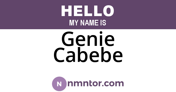 Genie Cabebe