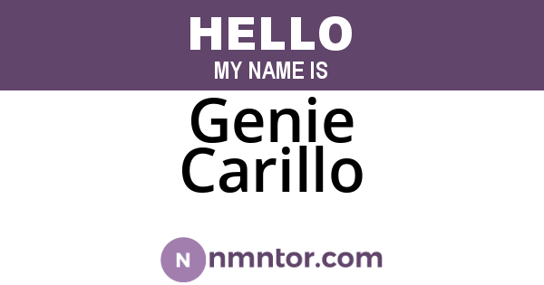 Genie Carillo