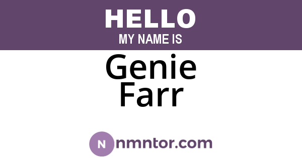 Genie Farr