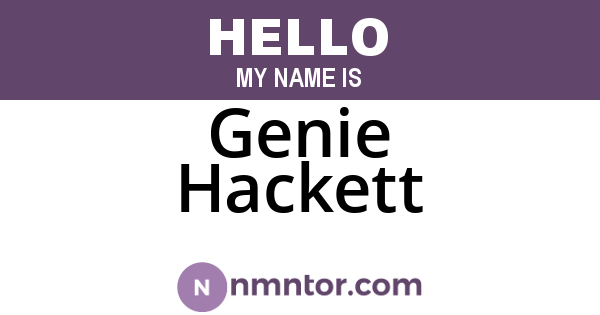 Genie Hackett