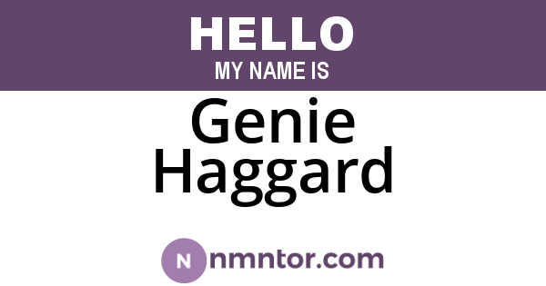 Genie Haggard