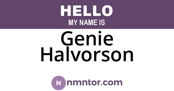 Genie Halvorson